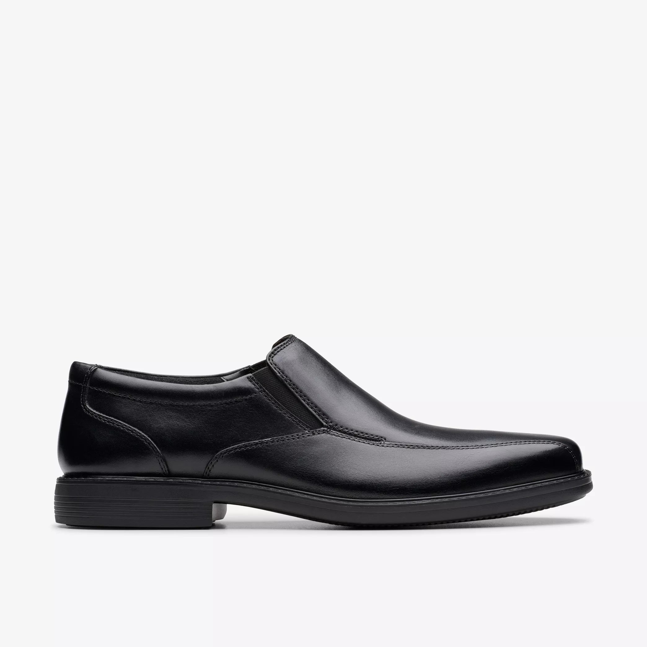 CLARKS Bolton Free II Black Slip On Men's Leather Shoes – Wholesale_3