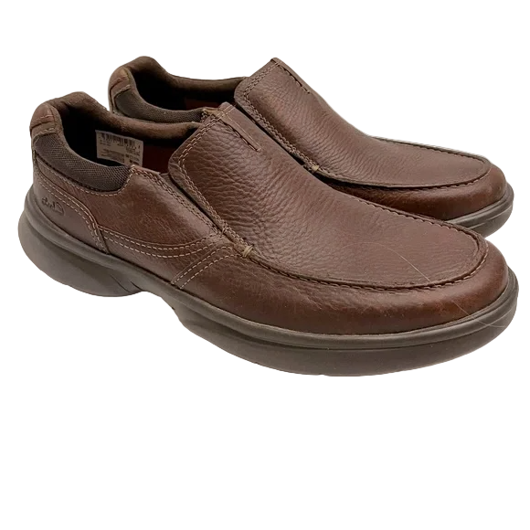 Clarks Bradley Step Men’s Brown Leather Slip-On Shoes Dark – Wholesale_5