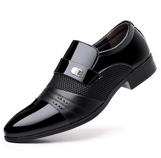 Clarks CitiForm Slip-On Men’s Black Gloss Leather Shoes – Wholesale_4