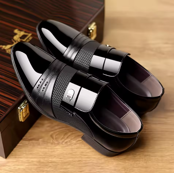 Clarks CitiForm Slip-On Men’s Black Gloss Leather Shoes – Wholesale_5