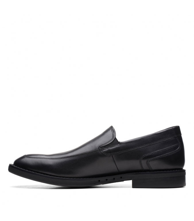 Clarks Men Black Leather Slip-On Sneakers Shoes – Wholesale_3