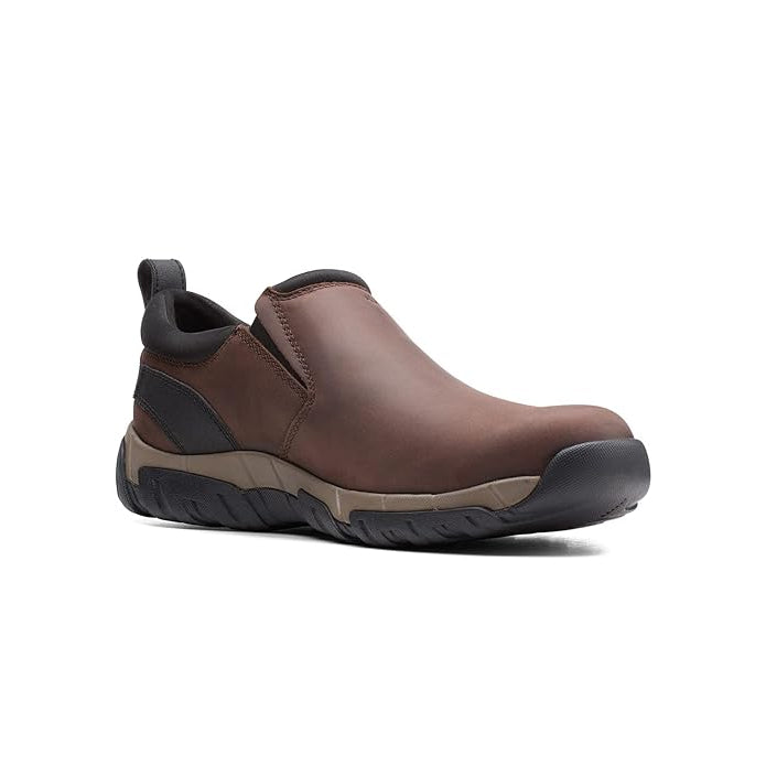 Clarks men's grove step brown leather slip on shoes – wholesale