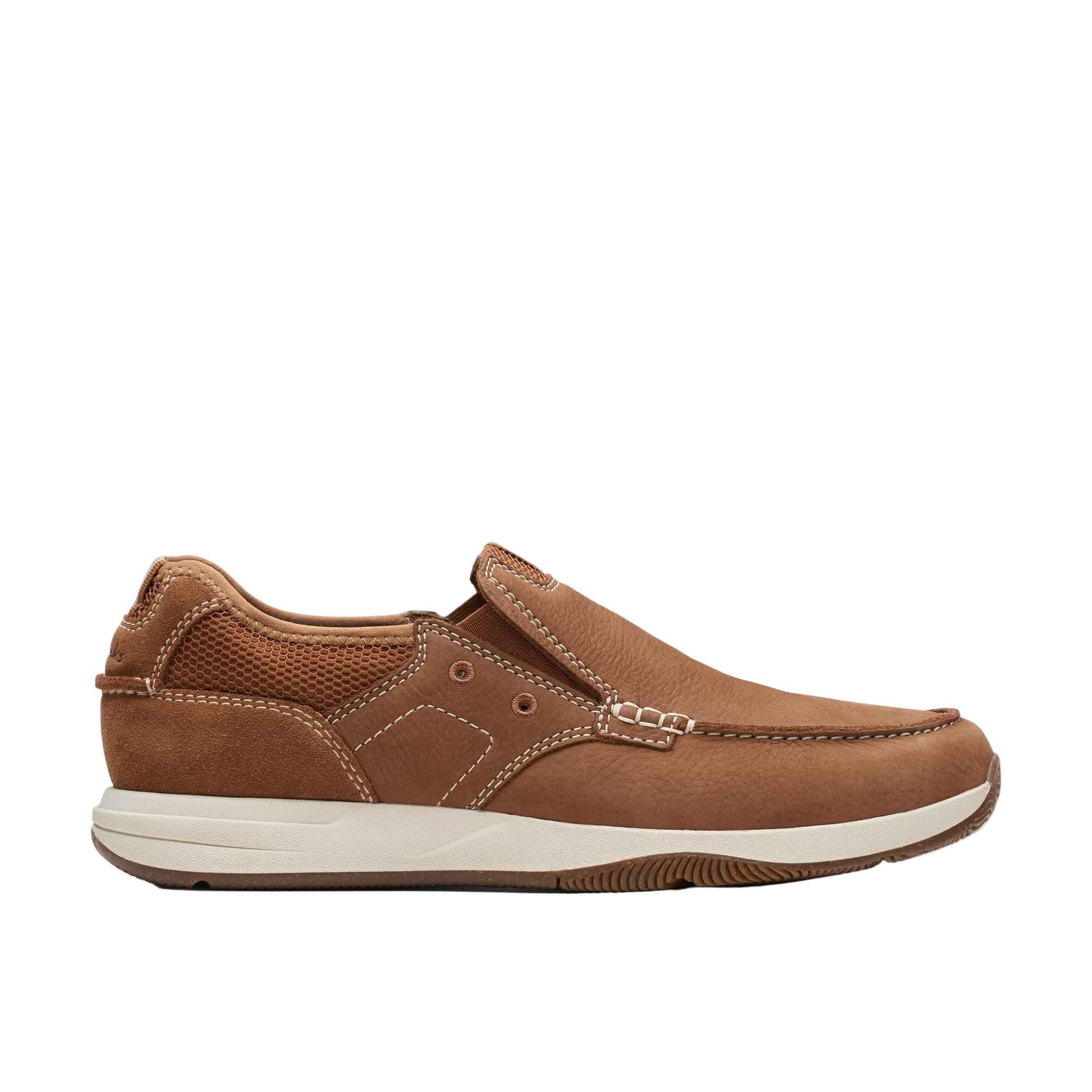 Clarks sailview step men’s light tan nubuck slip-on shoes – wholesale