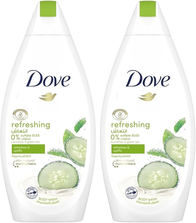 DOVE Refreshing Body Wash, for instant nourishing, Cucumber and Green Tea, No Sulfates or Parabens, 500ml – Wholesale