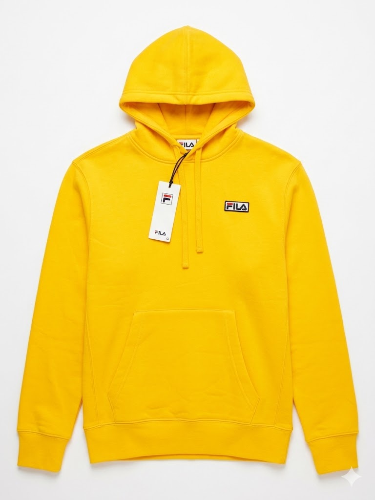 FILA Streetwear Pullover Hoodie 'Vibrant Yellow' – Wholesale