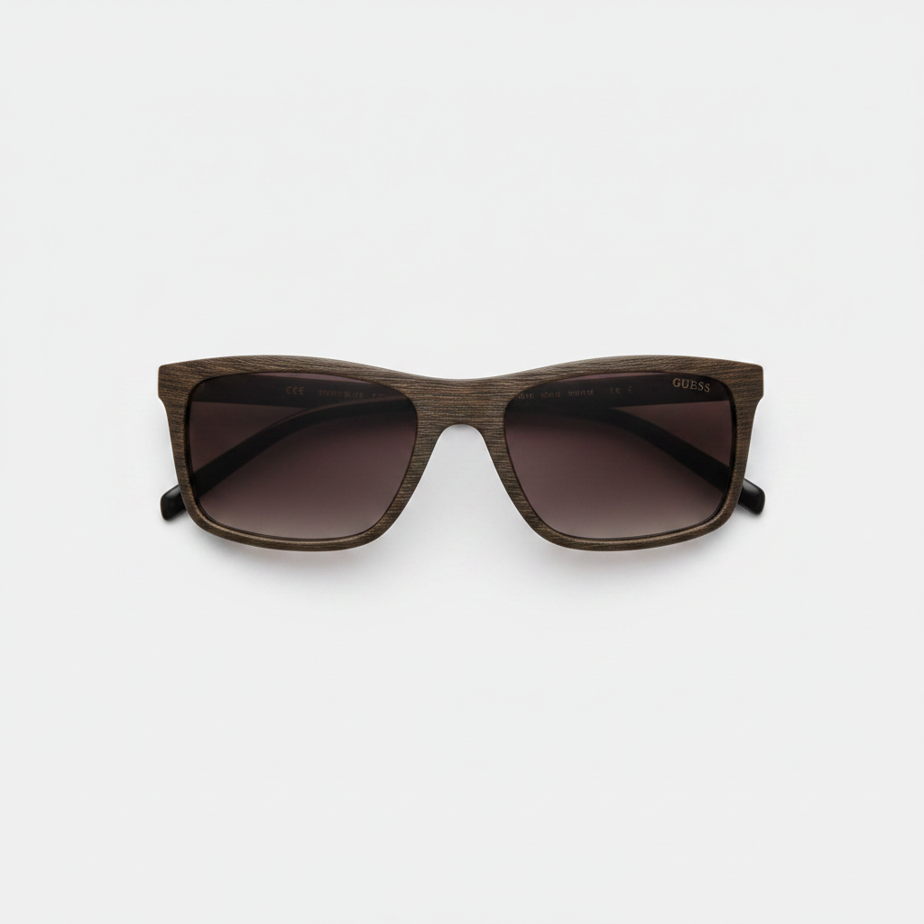 Guess gu6805 dkbrn-35 sunglasses – dark brown wood-grain / smoke gradient – wholesale