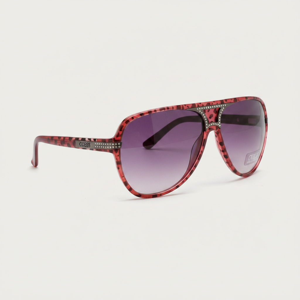 Guess Women GU 7015 Aviator Sunglasses, Red Leopard – Wholesale_5