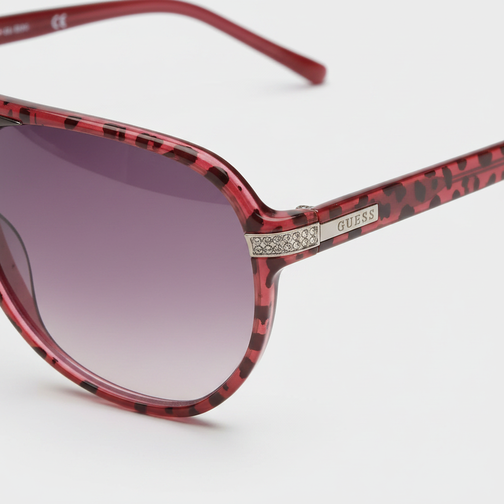 Guess Women GU 7015 Aviator Sunglasses, Red Leopard – Wholesale_4