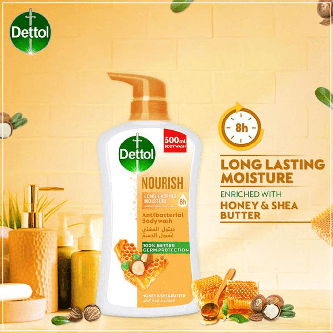 Dettol Nourish With Honey and Shea Butter Body Wash | 500ml – Wholesale_3